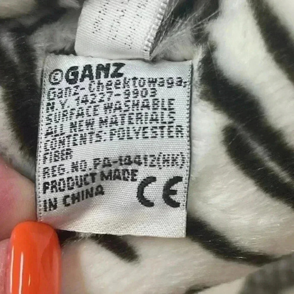 Ganz Signature Black and White Webkinz Zebra No Code - Picture 8 of 9